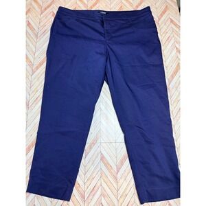 Chaps Womens Navy Blue Straight Leg Dress Pants Trousers Plus 20W Regular Work